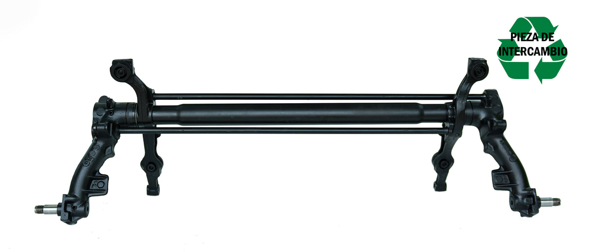 (INTERCAMBIO) Puente trasero completo reconstruido de Citroën AX, para frenos de tambor sin ABS (4 tornillos)