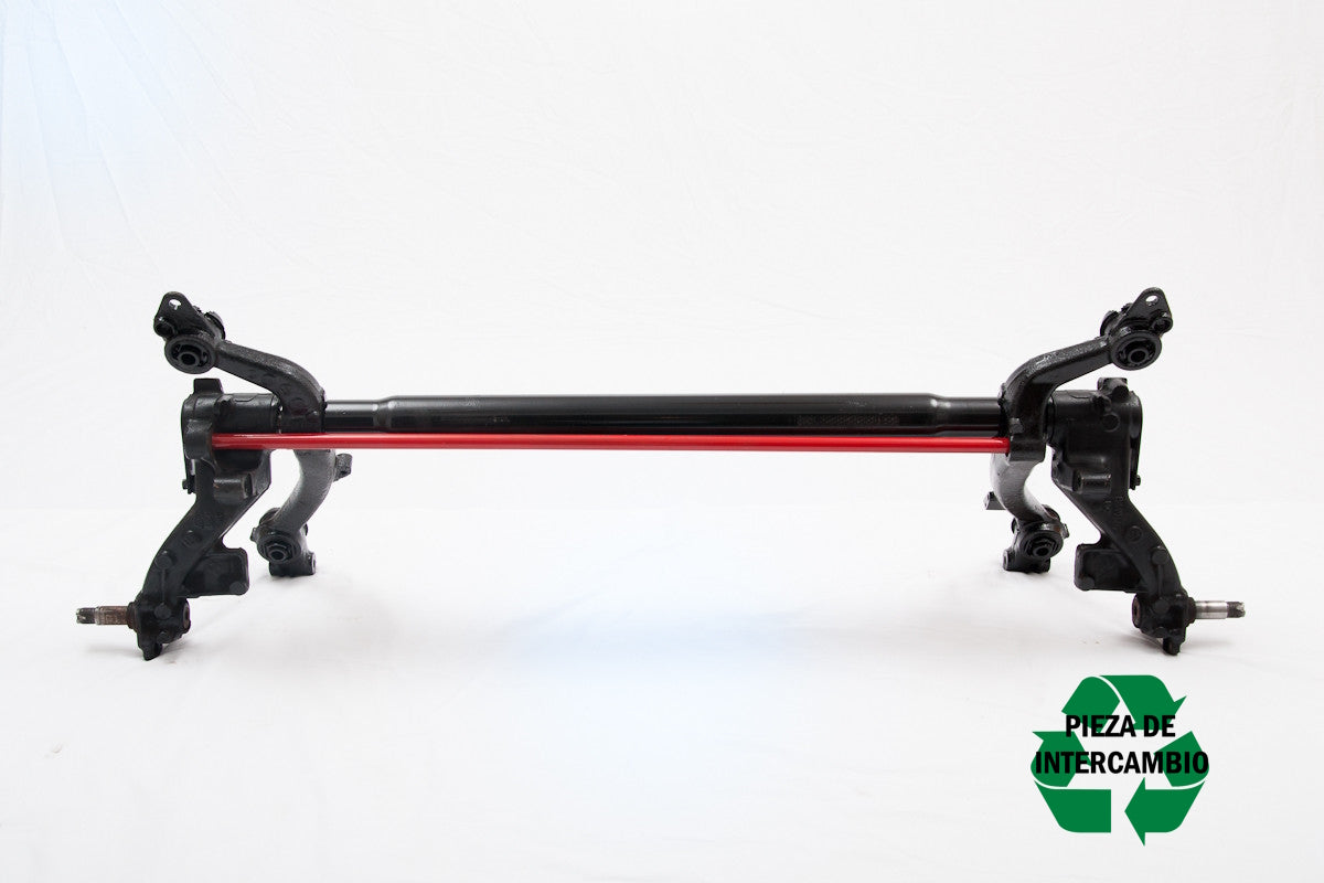 (INTERCAMBIO) Puente trasero completo reconstruido de Peugeot 206, para frenos de tambor con ABS