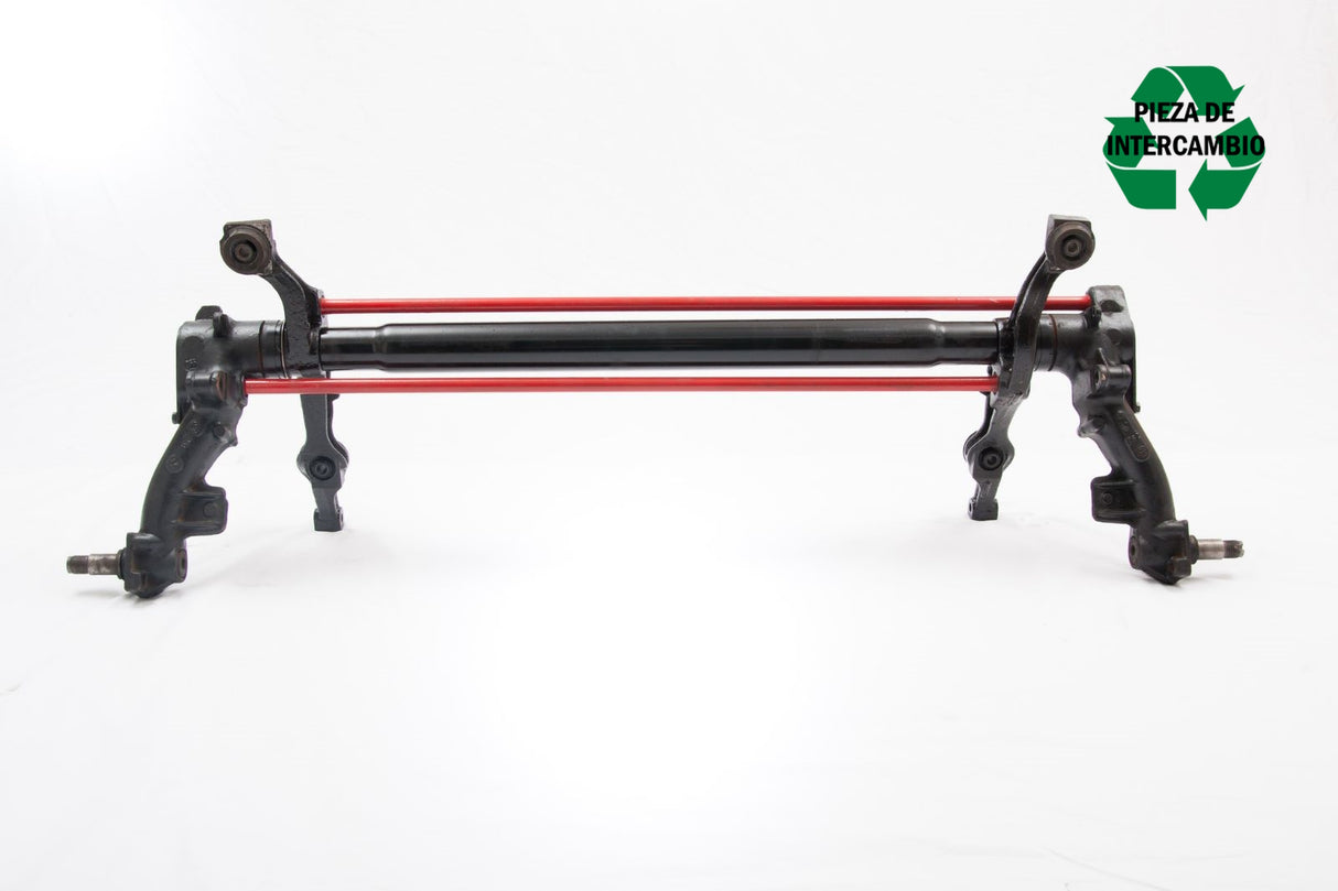 (INTERCAMBIO) Puente trasero completo reconstruido de Citroën AX, para frenos de tambor sin ABS (4 tornillos)